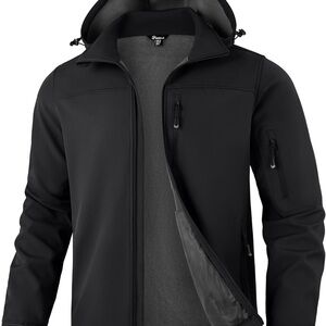 NWT Men's Black Softshell Performance Jacket XL Water Resistant Fleece Lined